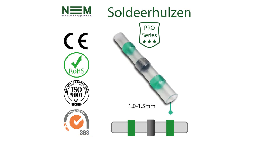 Soldeerhuls PRO Series Groen 1.0-1.5mm - per stuk Soldeerhuls PRO Series Groen 1.0-1.5mm - per stuk
