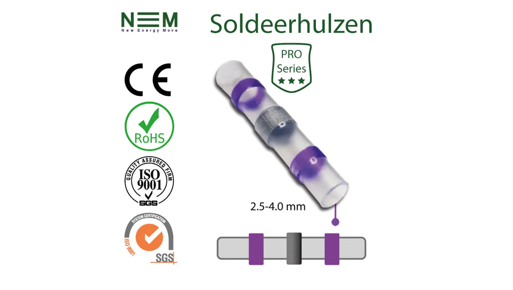 Soldeerhuls PRO Series Paars 2.5-4.0 mm - per stuk Soldeerhuls PRO Series Paars 2.5-4.0 mm - per stuk